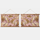 Tapisserie Suspendue Collection Feuille tendance de Boho Rose Rose rose (Double)