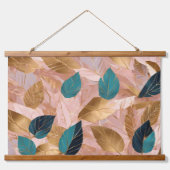 Tapisserie Suspendue Collection moderne de Feuilles Boho en or rose vif (Recto 2)