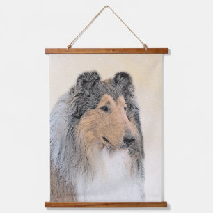 Tapisserie Suspendue Collie (Rough) Peinture - Cute Original Chien Art