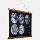 Tapisserie Suspendue Comparaison D'Image De Vues Iconiques De La Planèt (Angulaire)