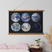 Tapisserie Suspendue Comparaison D'Image De Vues Iconiques De La Planèt (Chambre à coucher)