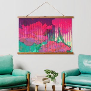 Tapisserie Suspendue Conception abstraite du Rose double prise