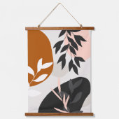 Tapisserie Suspendue Conception botanique Abstraite dans les tons de te (Recto)