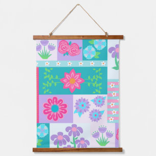 Tapisserie Suspendue Conception de fleurs vibrantes en fleurs