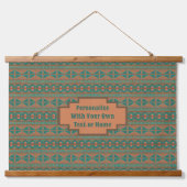 Tapisserie Suspendue Conception géométrique en cuivre Turquoise sud-oue (Devant)