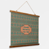 Tapisserie Suspendue Conception géométrique en cuivre Turquoise sud-oue (Angulaire)