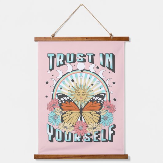 Tapisserie Suspendue Confiance en soi | Soleil céleste et papillon (Recto)