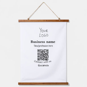 Tapisserie Suspendue Connectez-vous avec nous logo entreprise QR nom de