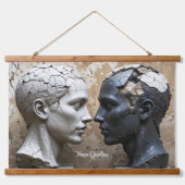 Tapisserie Suspendue Contrasting Plaster and Obsidian Busts (Devant)