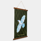 Tapisserie Suspendue Corbeau blanc sur conifères fragiles (Angulaire)