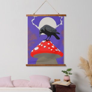 Tapisserie Suspendue Corbeau Mystique Gothique