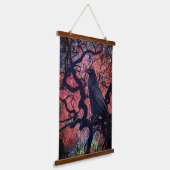 Tapisserie Suspendue Corbeau noir et érable gris japonais (Angulaire)