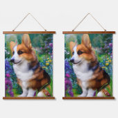 Tapisserie Suspendue Corgi dans le jardin (Double)