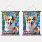 Tapisserie Suspendue Corgi floral (Double)