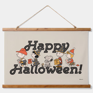 Tapisserie Suspendue Cortège joyeux d'Halloween de la bande de Peanuts