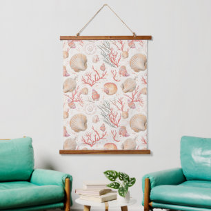 Tapisserie Suspendue Côtière rustique - Coquillages, Starfish, Reef (16