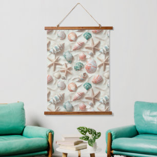 Tapisserie Suspendue Côtière rustique - Coquillages, Starfish, Reef (33