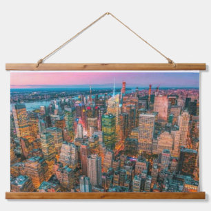Tapisserie Suspendue Coucher de soleil sur la skyline de New York Cré