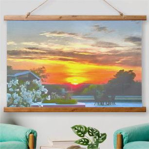 Tapisserie Suspendue Coucher de soleil sur le toit 2295