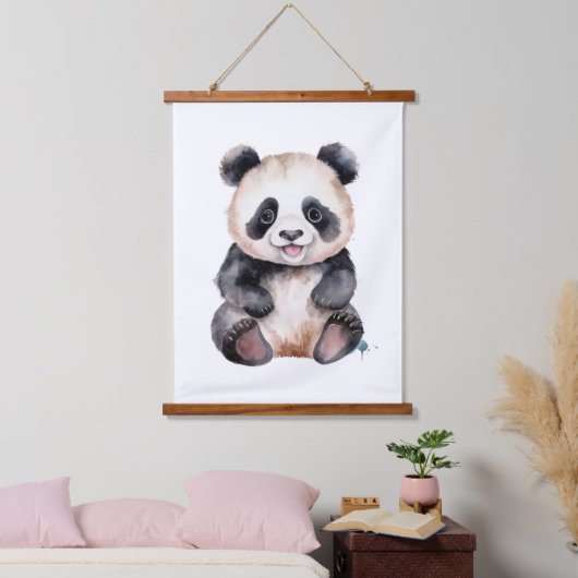 Tapisserie Suspendue Couleur d'eau pour bébé panda (Chambre à coucher)