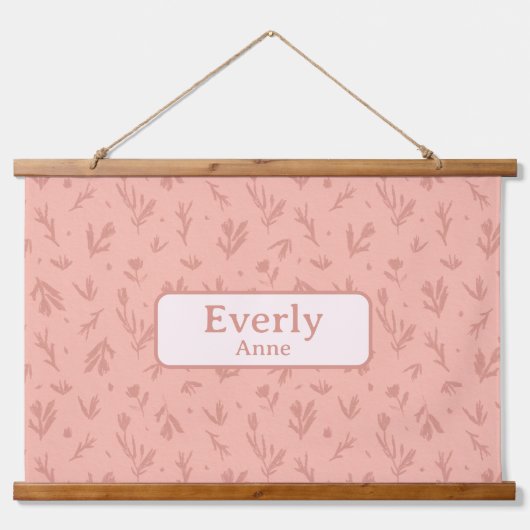 Tapisserie Suspendue Couleur rose Nom Décor Petites filles Chambre (Devant)