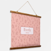 Tapisserie Suspendue Couleur rose Nom Décor Petites filles Chambre (Angulaire)