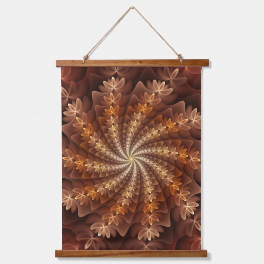 Tapisserie Suspendue Couleurs chaudes, Trippy Moderne Motif d'art fract (Recto)