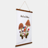 Tapisserie Suspendue Couple de hérissons dans une forêt de champignons (Angulaire)