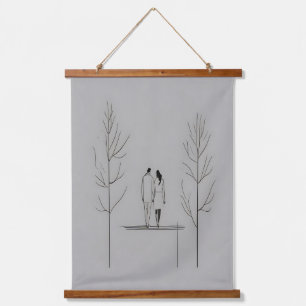 Tapisserie Suspendue Couple minimaliste Art moderne