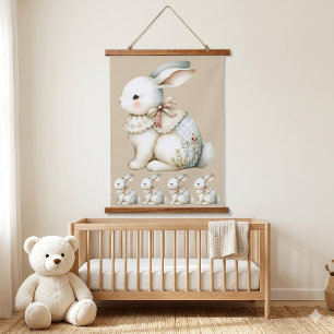 Tapisserie Suspendue Couverture bébé Charme de Lapin Cottagecore