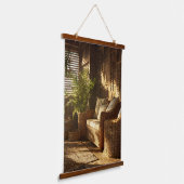Tapisserie Suspendue Cozy Sunlit Reading Nook Boho Interior Art (Angulaire)