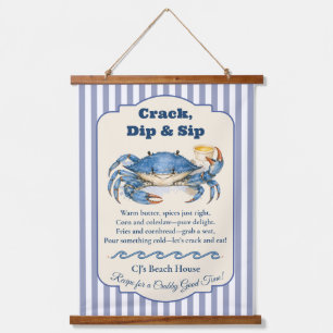 Tapisserie Suspendue Crack Dip Sip Cuisine Côtière du Crabe