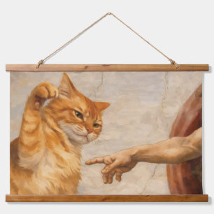 Tapisserie Suspendue Création d'Adam avec le chat Sarca, une œuvre d'ar