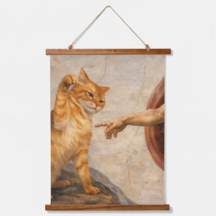 Tapisserie Suspendue Création d'Adam avec le chat Sarca, une œuvre d'ar