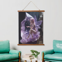 Cristaux de guérison Améthyste Fairy Wall Art