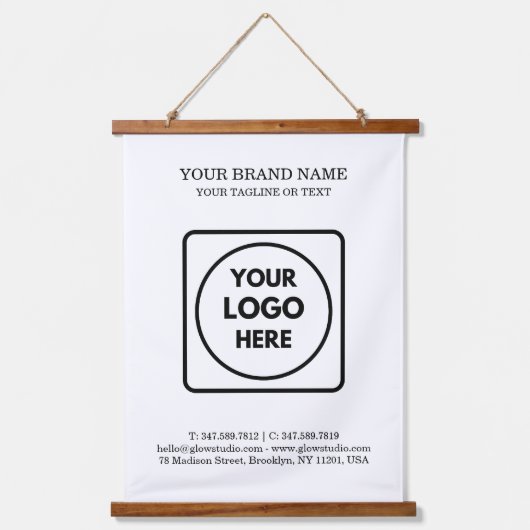 Tapisserie Suspendue Custom Logo Text Template Hanging Display Design (Recto)