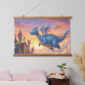 Tapisserie Suspendue Cute Blue Dragon Fantasy Throw Pillow (Chambre à coucher)