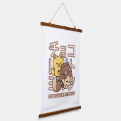 Tapisserie Suspendue Cute Chat Riding Chocolat Lait Carton Kawaii Art (Angulaire)