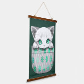 Tapisserie Suspendue Cute de chat et pointe joueuse à partir d'une poch (Angulaire)