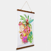 Tapisserie Suspendue Cute Girl Monkey Climbing Tree (Angulaire)