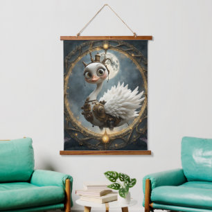 Tapisserie Suspendue Cygne mécanique éclairé par la lune – Gardien de r