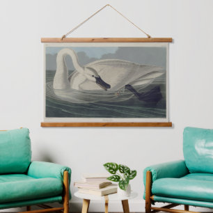 Tapisserie Suspendue Cygne Trumpeter blanc vintage