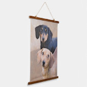 Tapisserie Suspendue Dachshund (Smooth) Peinture - Art Chien original (Angulaire)