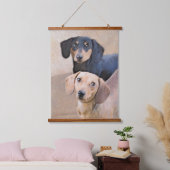 Tapisserie Suspendue Dachshund (Smooth) Peinture - Art Chien original (Chambre à coucher)