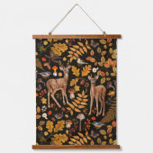 Tapisserie Suspendue Dans les bois / Cerf d'automne sur noir (Recto)