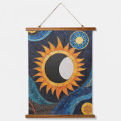 Tapisserie Suspendue Danse cosmique Mosaïque Soleil Lune (Recto)