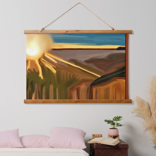 Tapisserie Suspendue Danse des cactus art Abstrait (Chambre à coucher)