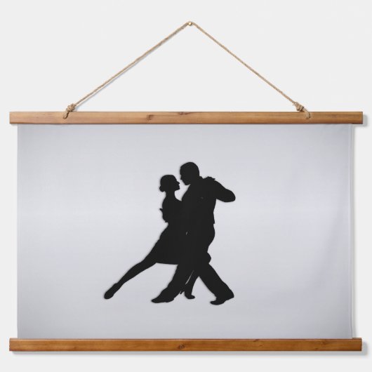 Tapisserie Suspendue Danseurs Tango Silhouette 2 Argent (Devant)