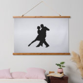 Tapisserie Suspendue Danseurs Tango Silhouette 2 Argent (Chambre à coucher)
