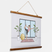 Tapisserie Suspendue Danseuse Pose Yoga Stretch Exercice Femme d'entraî (Angulaire)